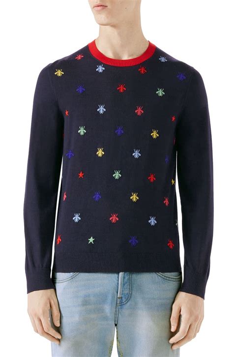 gucci sweater replica|gucci bee embroidered sweater.